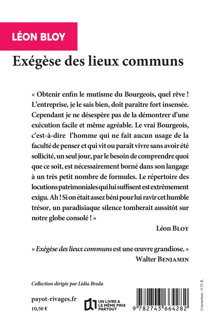 EXEGESE DES LIEUX COMMUNS - Léon Bloy - RIVAGES