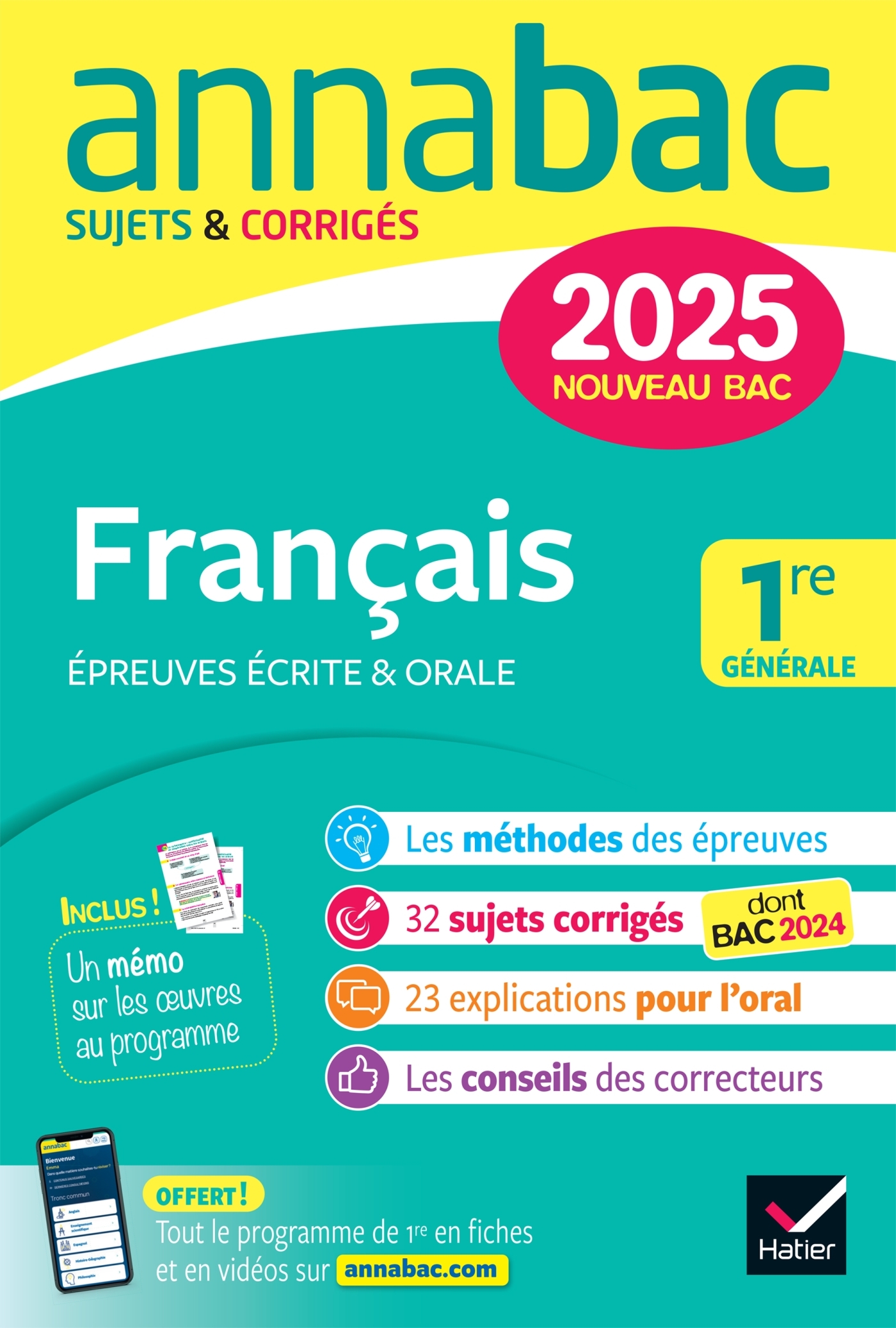 Annales du bac Annabac 2025 Français 1re générale (bac de français écrit & oral) - Hélène Bernard - HATIER