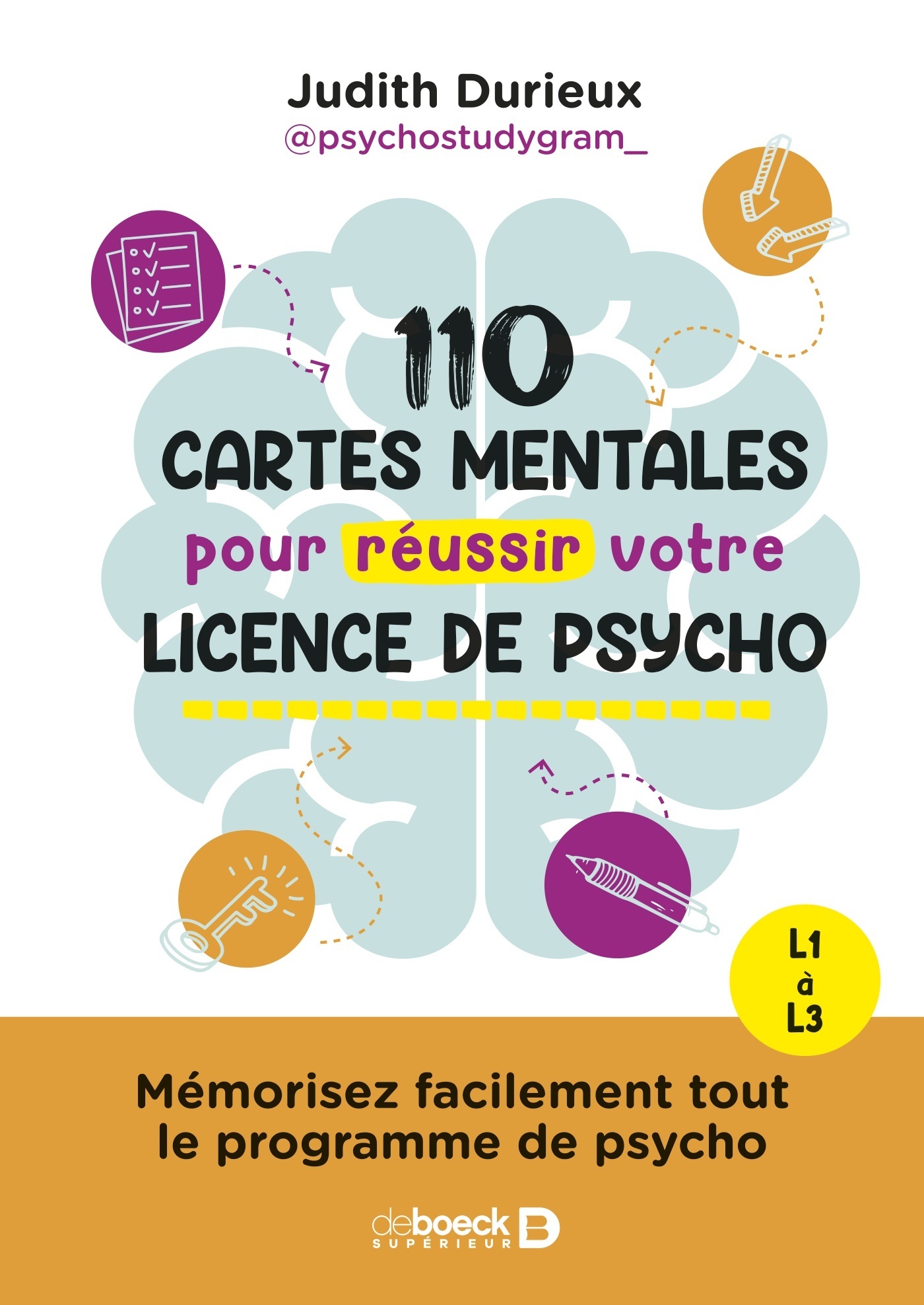 110 cartes mentales pour réussir votre licence de psycho - Judith Durieux - DE BOECK SUP