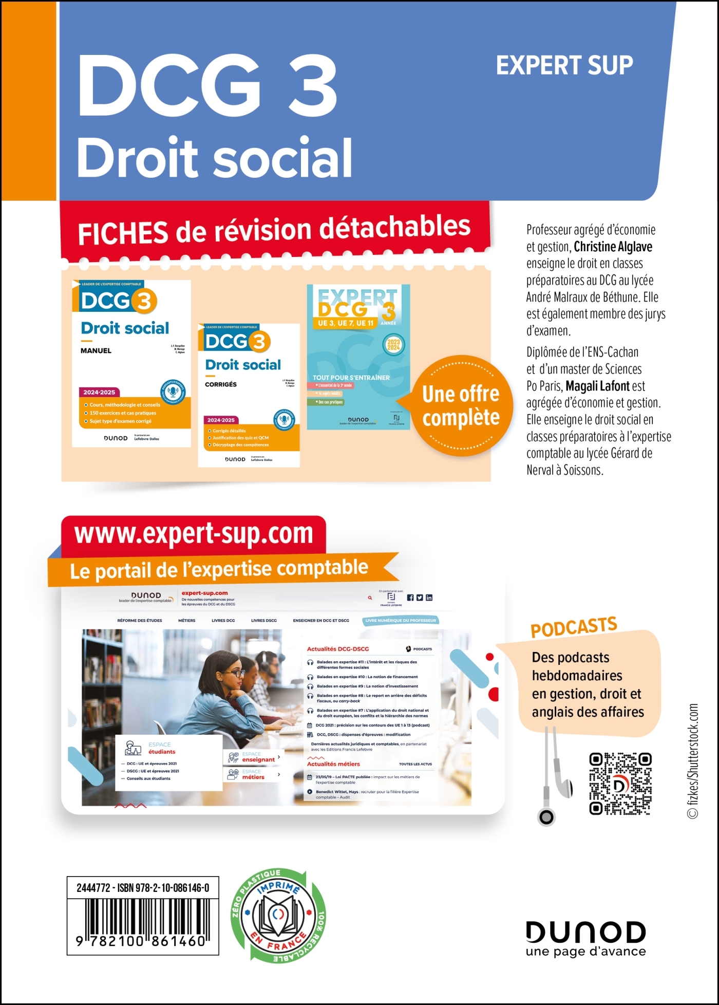 DCG 3 - Droit social - Fiches 2024-2025 - Christine Alglave - DUNOD