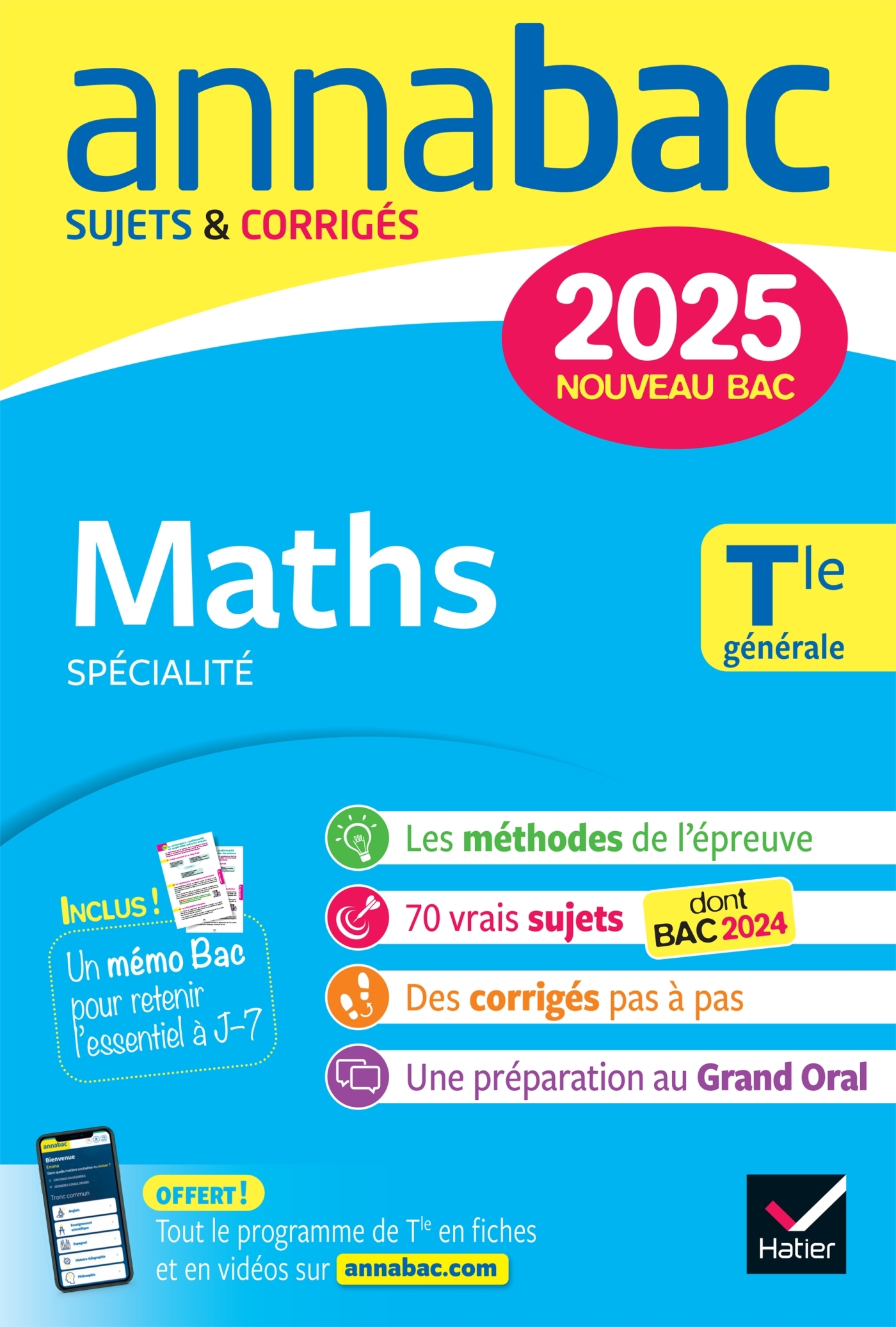 Annales du bac Annabac 2025 Maths Tle générale (spécialité) - Martine Salmon - HATIER