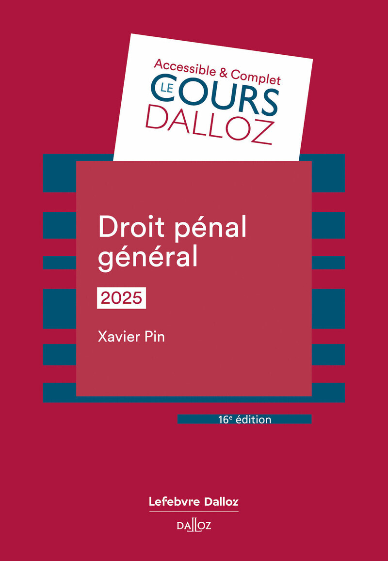 Droit pénal général 2025. 16e éd. - Xavier Pin - DALLOZ