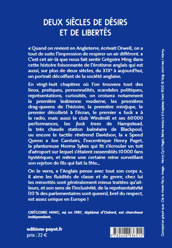 UNE HISTOIRE EROTIQUE DE L-ANGLETERRE - Grégoire Ming - PAYOT