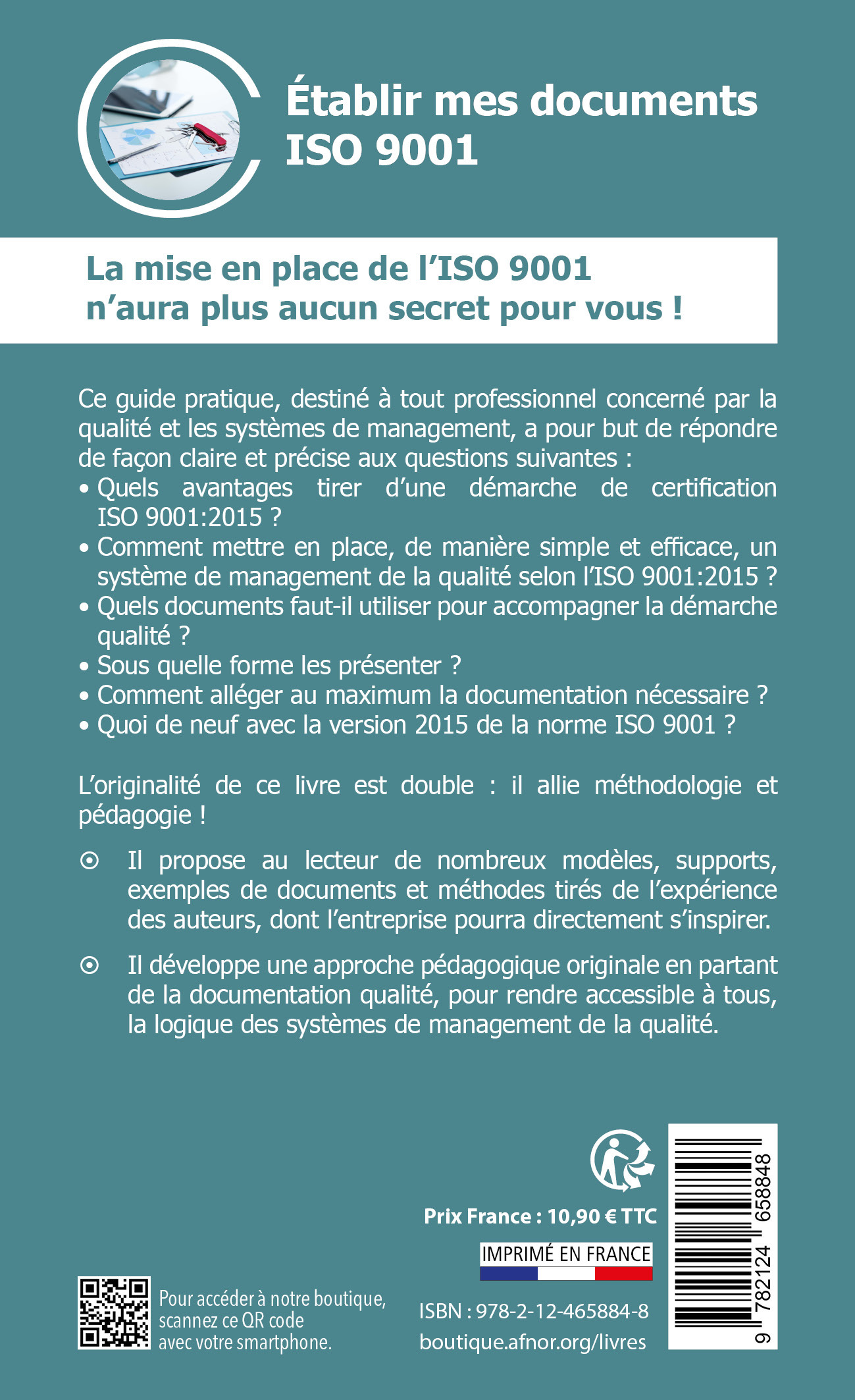 ETABLIR MES DOCUMENTS ISO 9001 VERSION 2015 - LE COUTEAU SUISSE DE LA QUALITE - Jean-Marc Gandy - AFNOR