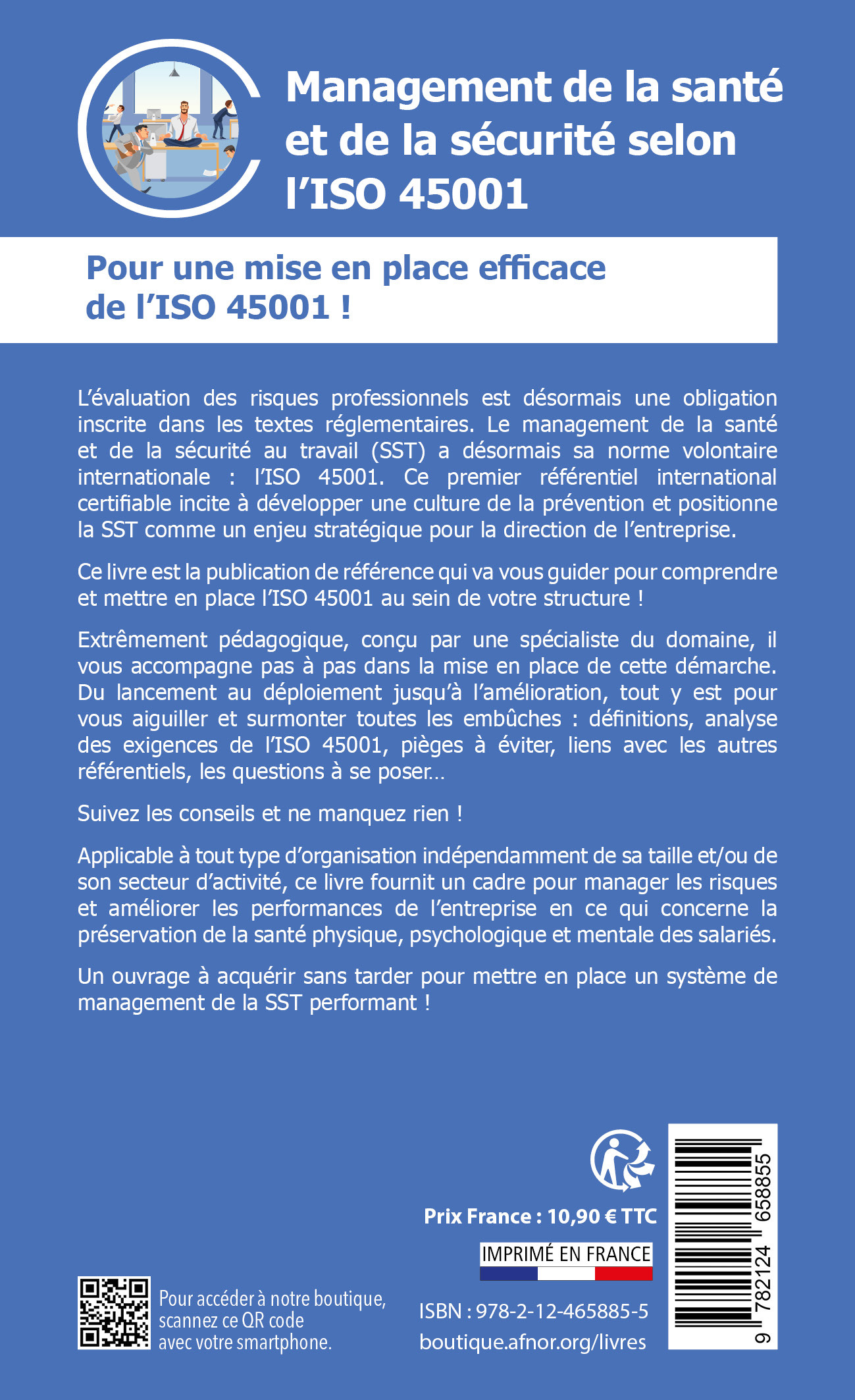 MANAGEMENT DE LA SANTE ET DE LA SECURITE SELON L-ISO 45001 - LES CLES POUR COMPRENDRE ET METTRE EN P - Marie-Hélène Lefebvre - AFNOR