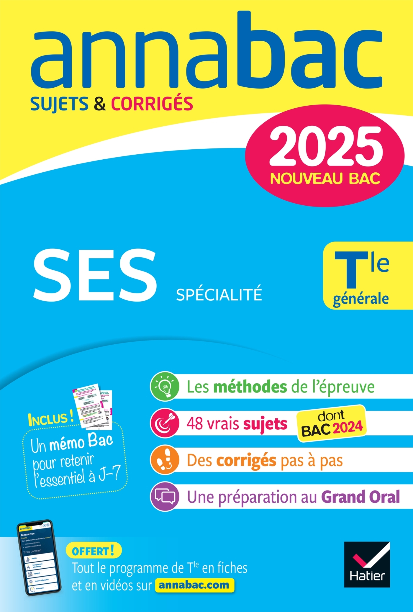 Annales du bac Annabac 2025 SES Tle générale (spécialité) - Séverine Bachelerie-Marteau - HATIER