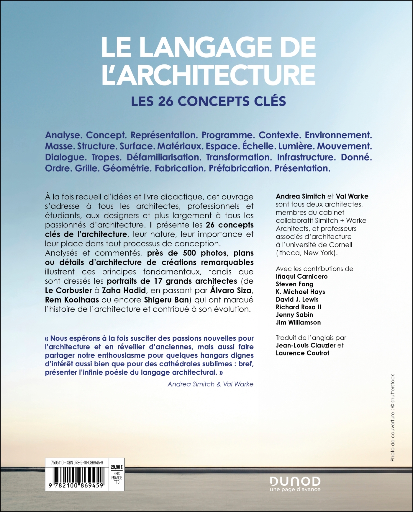 Le langage de l'architecture - Andrea Simitch - DUNOD