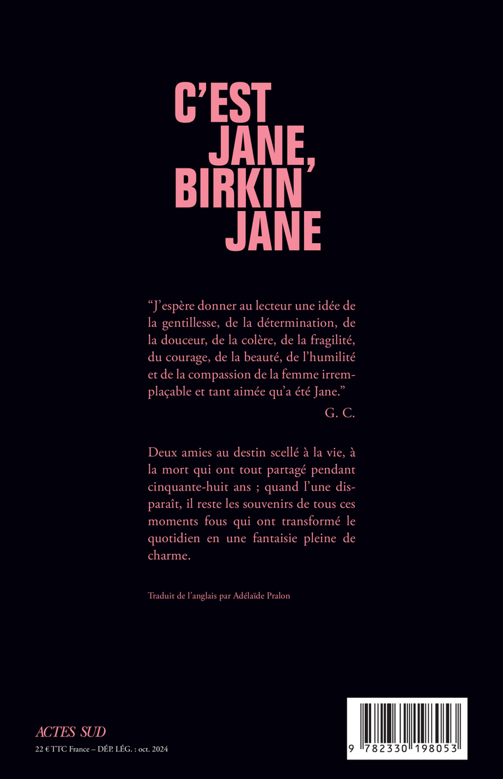 C'est Jane, Birkin Jane - Gabrielle Crawford - ACTES SUD