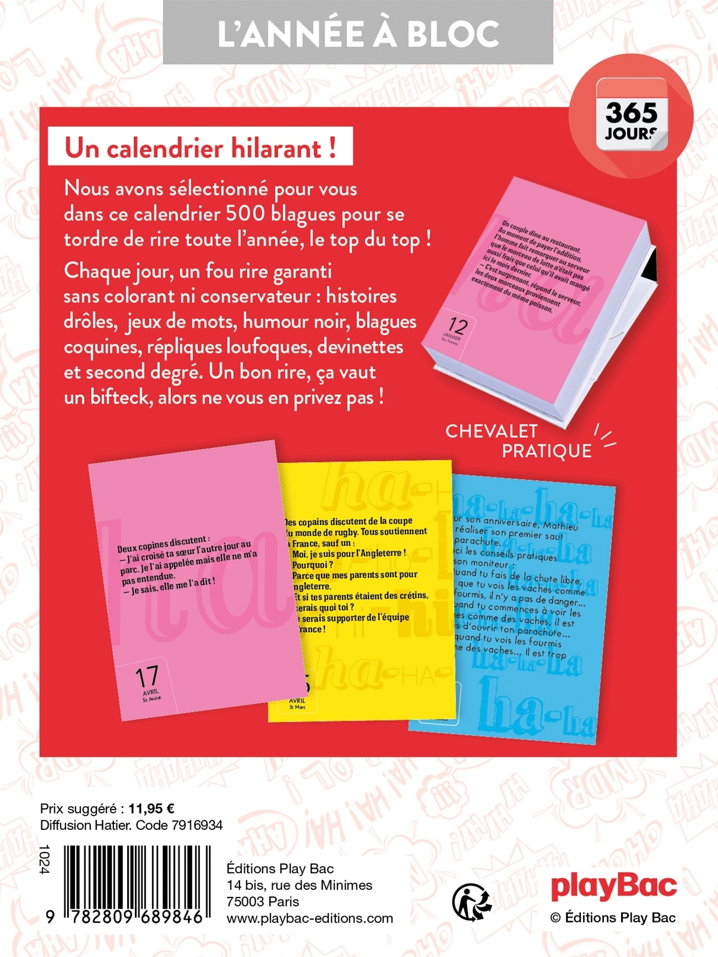 Calendrier Best of blagues en 365 jours - L'ANNÉE À BLOC -   - PLAY BAC