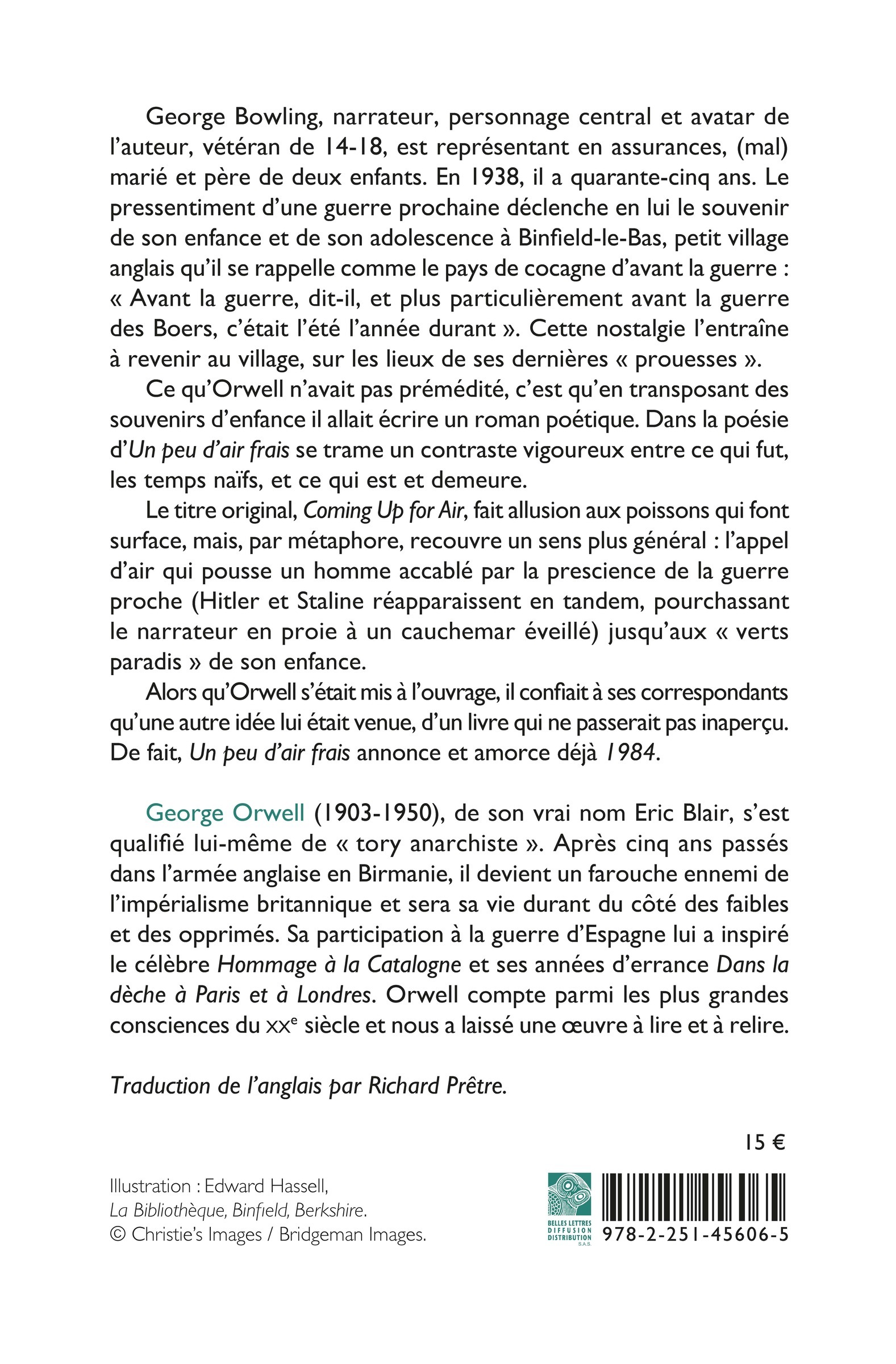 Un peu d'air frais - George Orwell - BELLES LETTRES