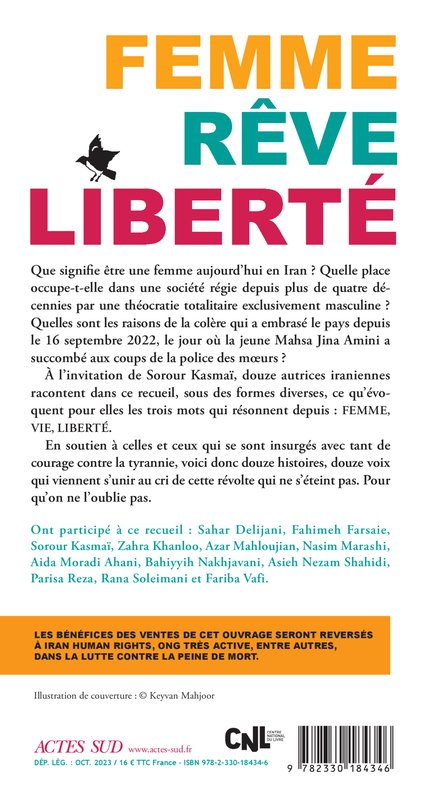 FEMME, REVE, LIBERTE - DOUZE HISTOIRES INEDITES - Parisa Reza - ACTES SUD