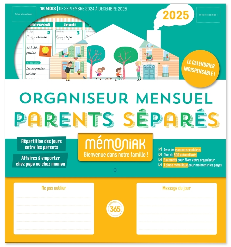 ORGANISEUR MEMONIAK PARENTS SEPARES 2025 - Virginie Chiodo - 365 PARIS