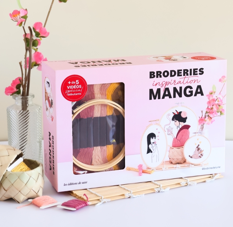 Coffret broderies inspiration MANGA - Faustine Mezy - DE SAXE