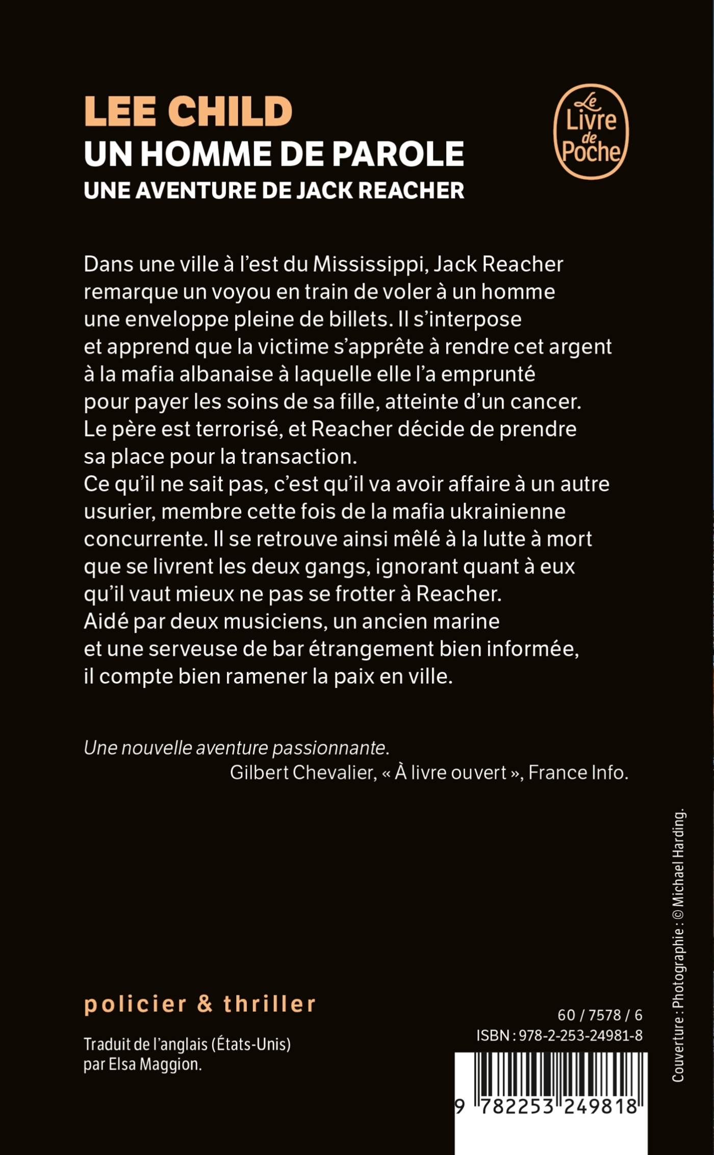 Un homme de parole - Lee Child - LGF