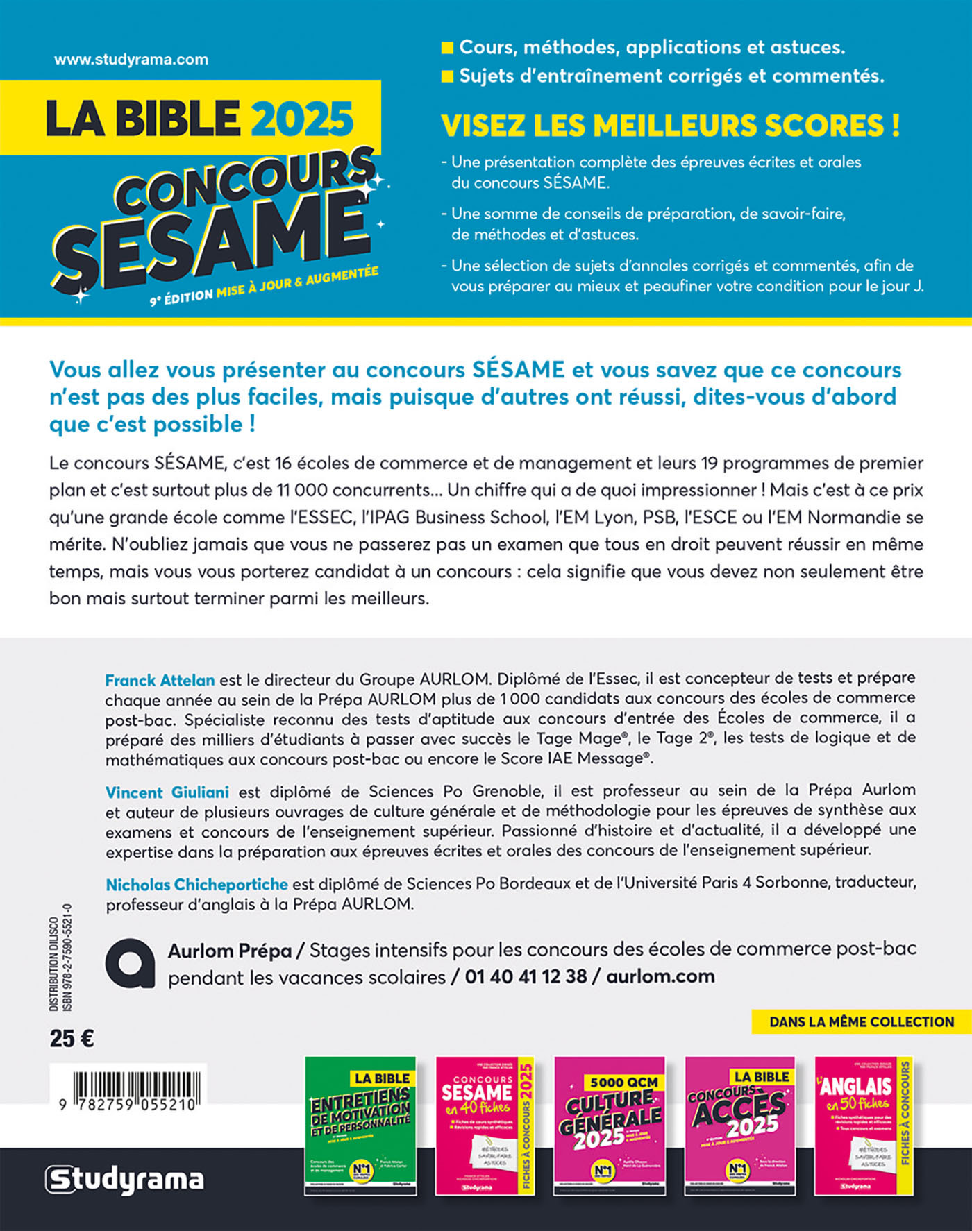 La bible du concours SESAME - Franck Attelan - STUDYRAMA