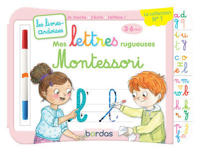 LES LIVRES-ARDOISES - MES LETTRES RUGUEUSES MONTESSORI - Elen Lescoat - BORDAS