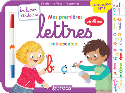 LES LIVRES-ARDOISES - MES PREMIERES LETTRES MINUSCULES - Cécile Hudrisier - BORDAS