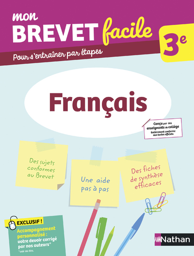 Mon Brevet facile - Français 3e - Thomas Bouhours - NATHAN