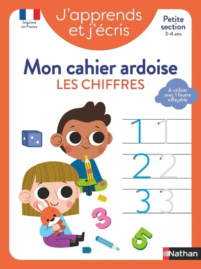 J'apprends et j'écris - Mon cahier ardoise Les chiffres PS - Fabienne Rousseau - NATHAN