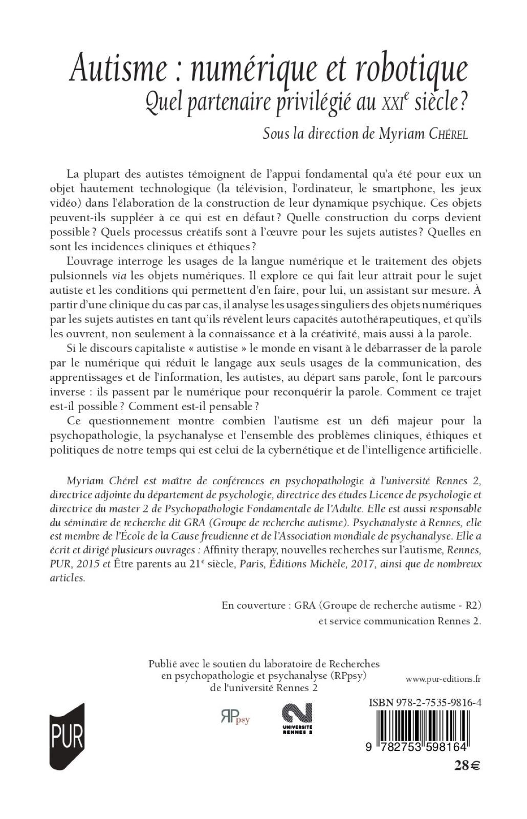 Autisme : numérique et robotique - Myriam Chérel - PU RENNES