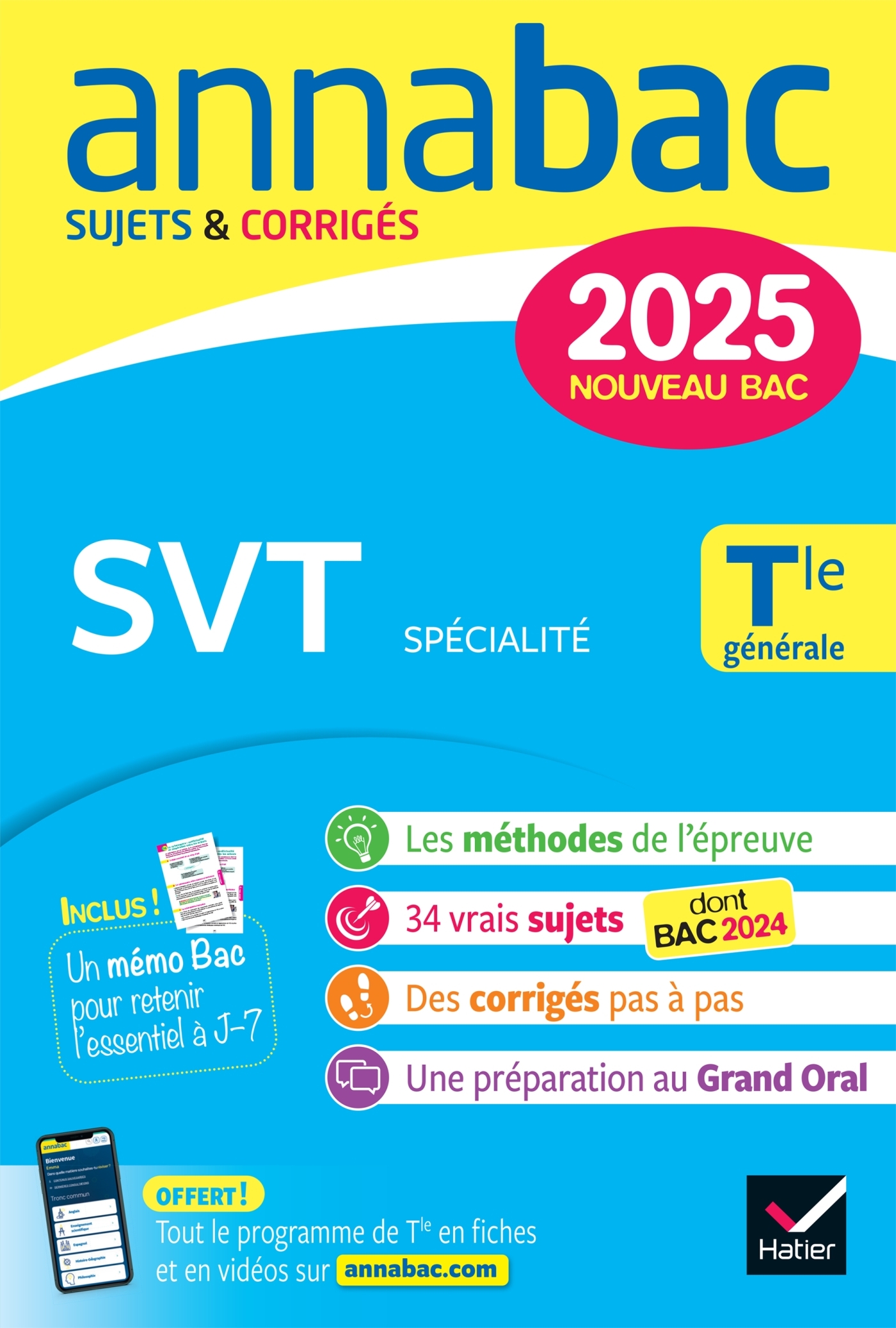 Annales du bac Annabac 2025 SVT Tle générale (spécialité) - Hélène Hervé - HATIER