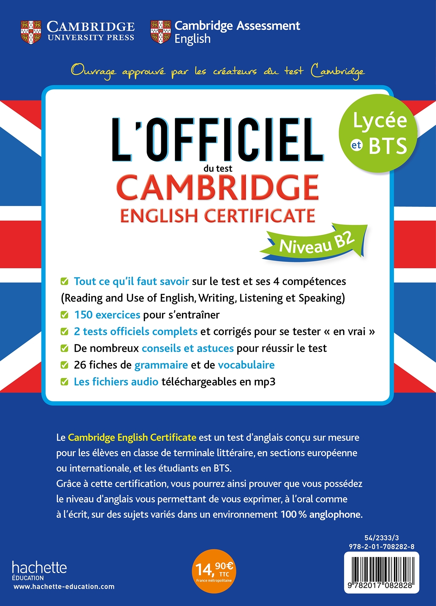 Le guide officiel du test Cambridge English Certificate (Niveau B2) -  Cambridge Assessment English - HACHETTE EDUC