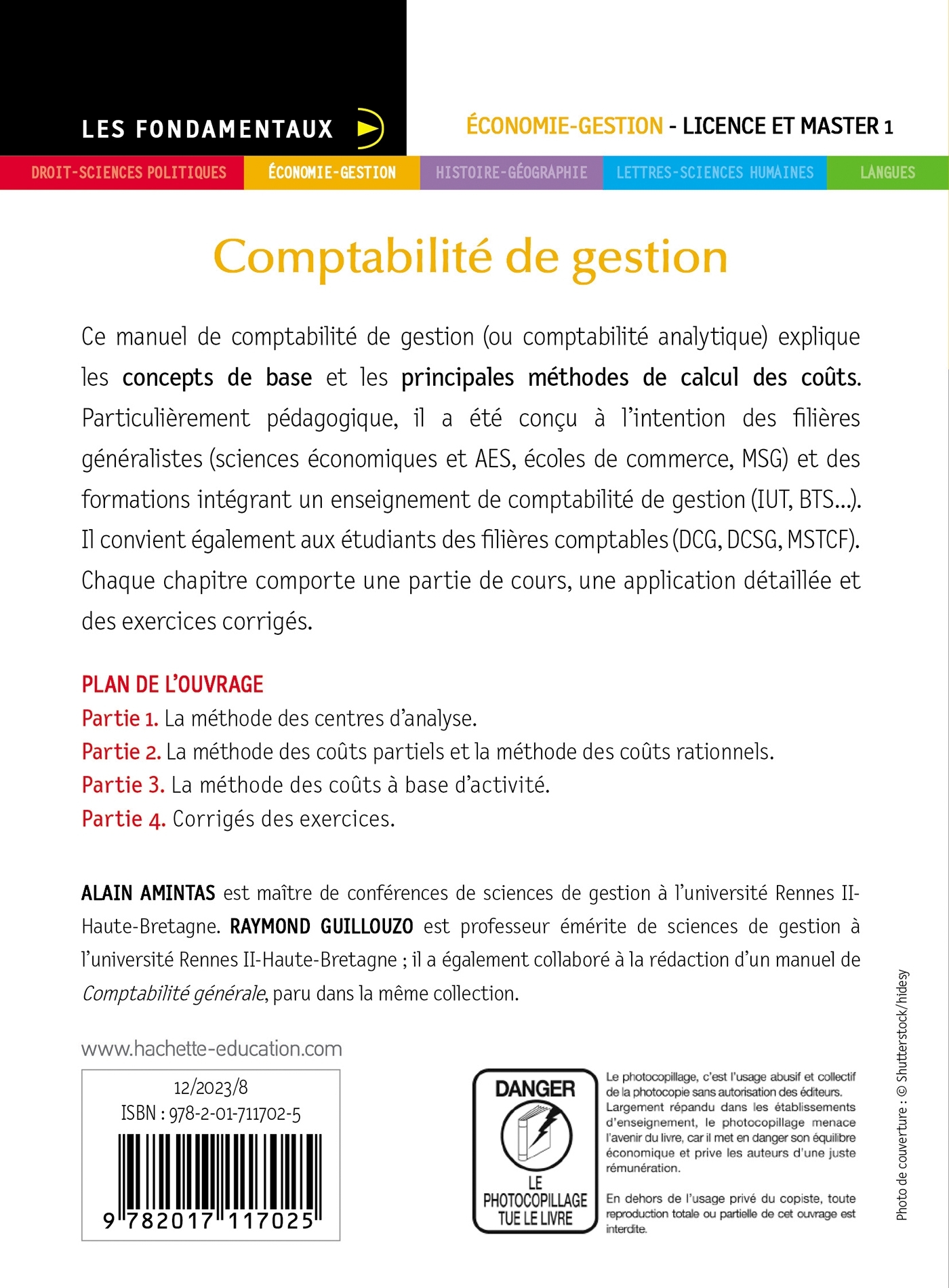 Comptabilité de gestion - Alain Amintas - HACHETTE EDUC