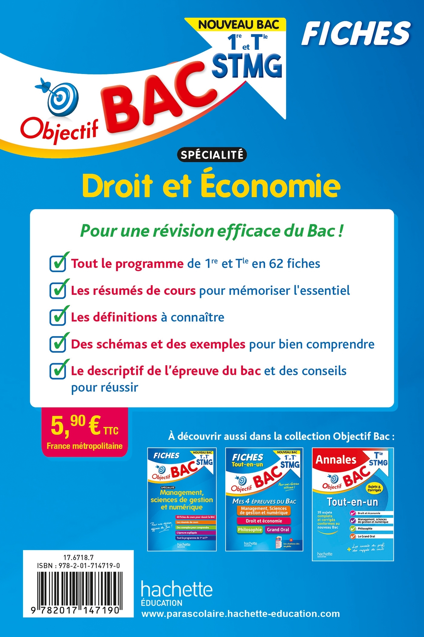 Objectif BAC Fiches 1re et Tle STMG  Droit et Économie - Bruno Bonnefous - HACHETTE EDUC