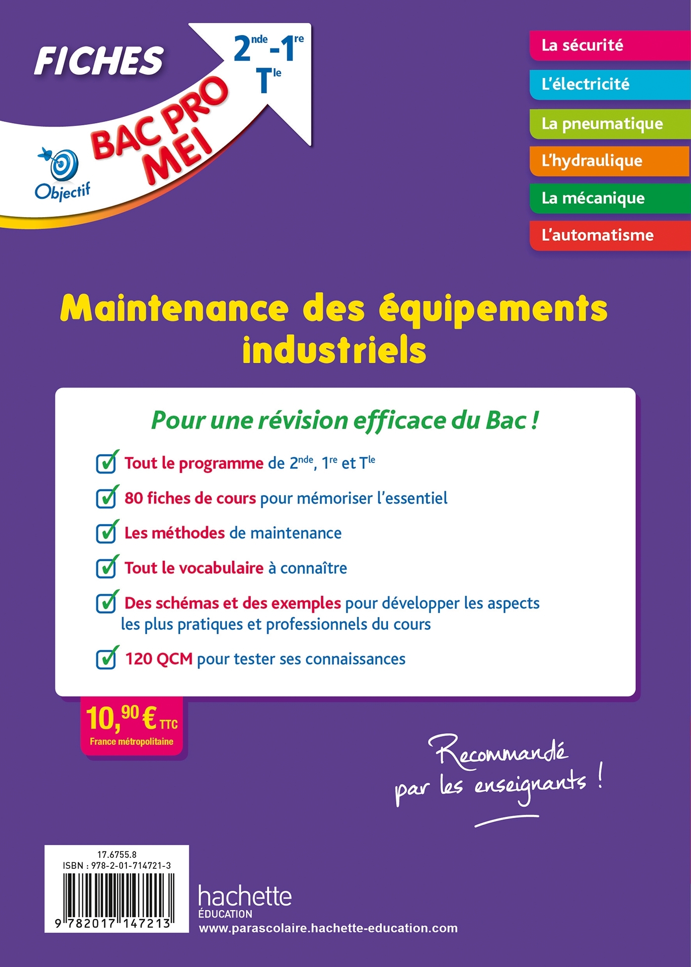 Objectif Bac - Fiches Bac Pro MEI - Maintenance des équipements industriels : 80 fiches, 120 QCM - Aziz Bekri - HACHETTE EDUC