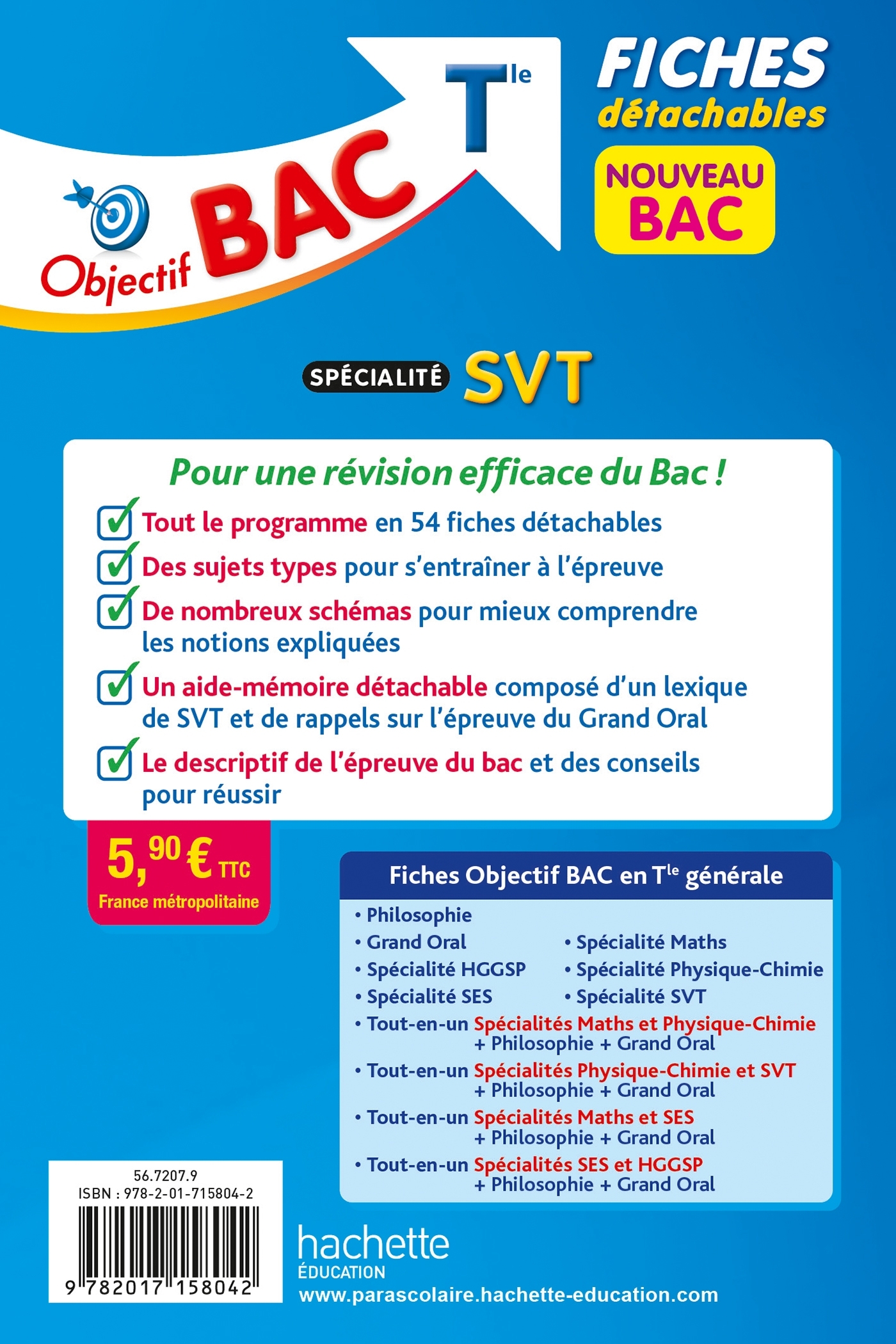 Objectif BAC Fiches détachables Spécialité SVT Tle - Manon Corbin - HACHETTE EDUC