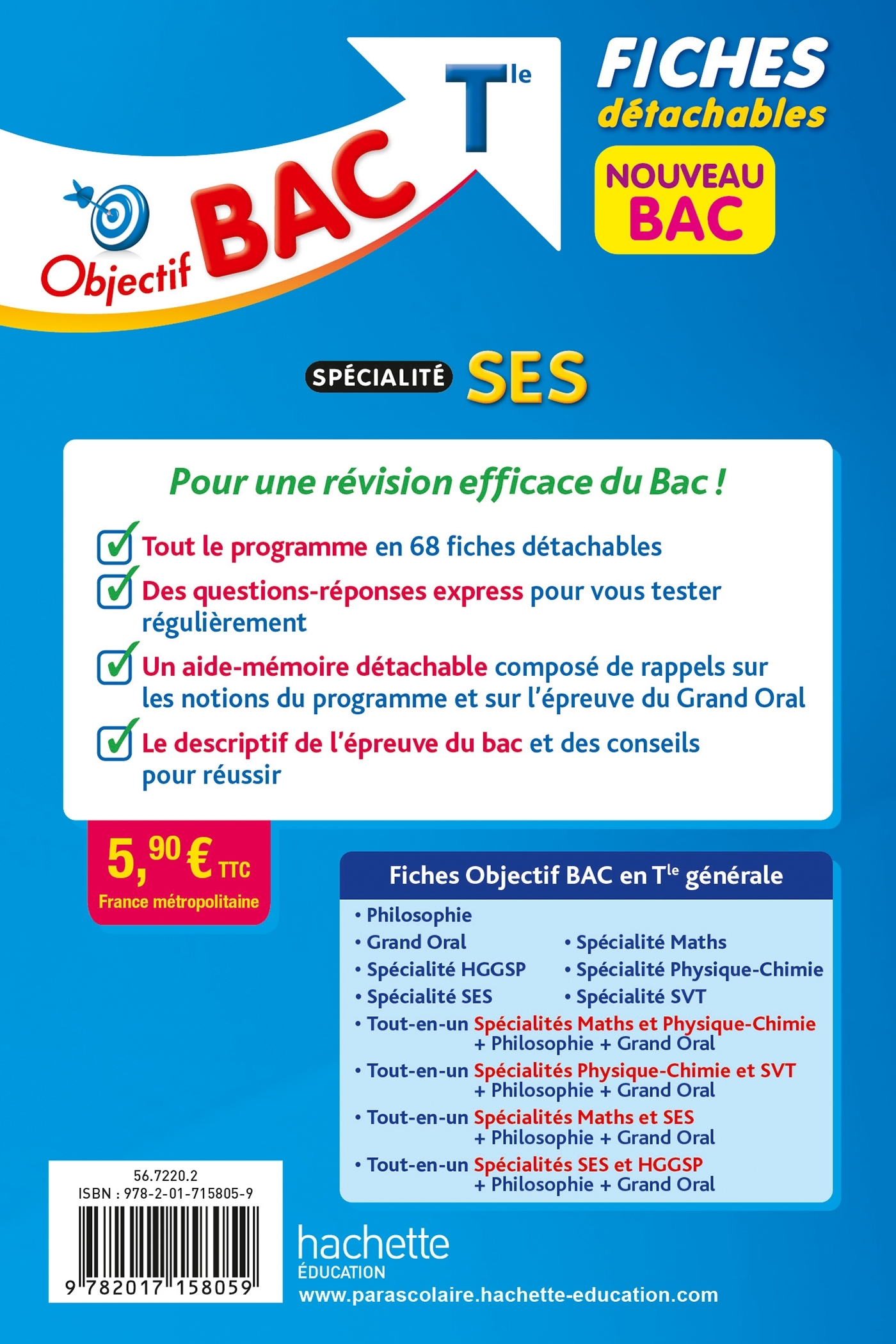 Objectif BAC Fiches détachables Spécialité SES Tle - Olivier Thierry - HACHETTE EDUC