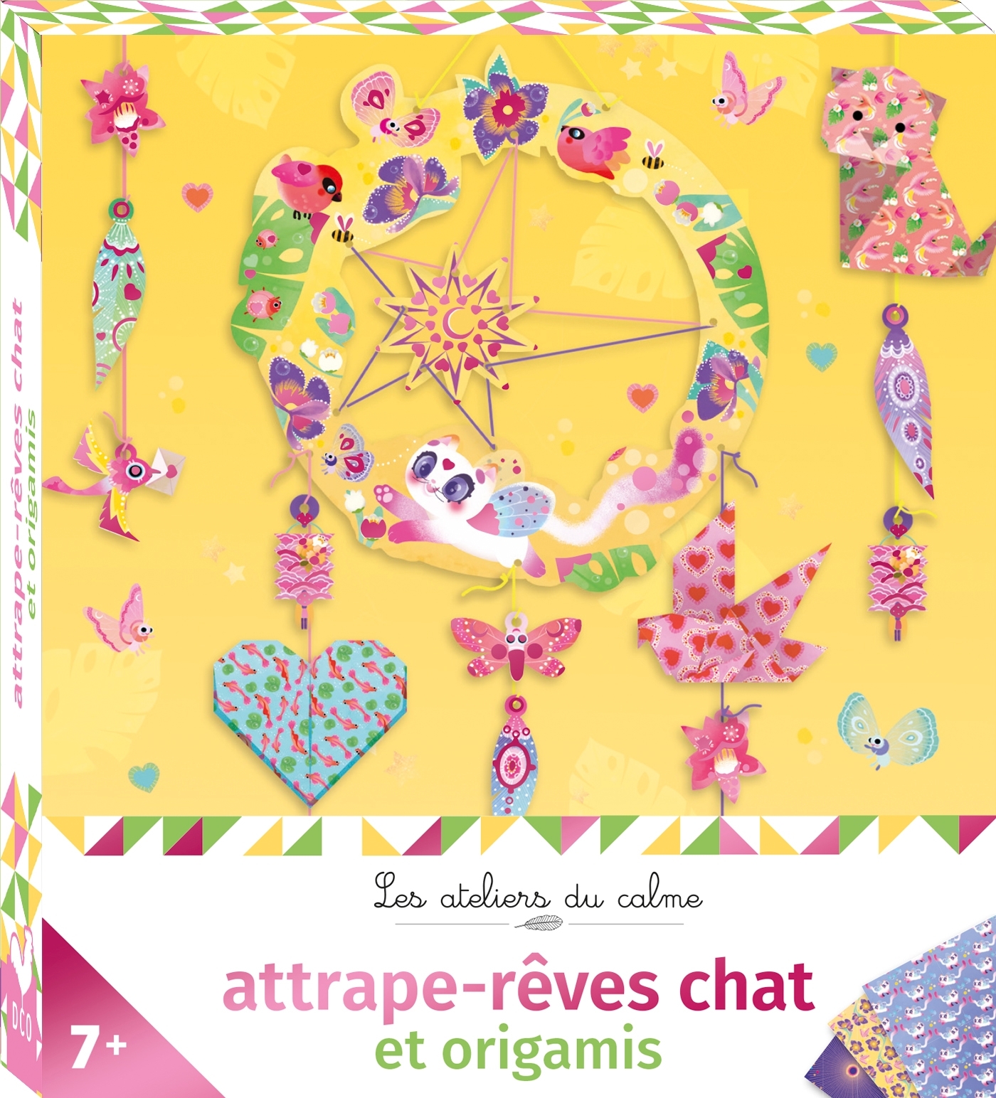 Attrape-rêves chat et origamis - mini-boîte avec accessoires - Marie-Rose Boisson - DEUX COQS D OR