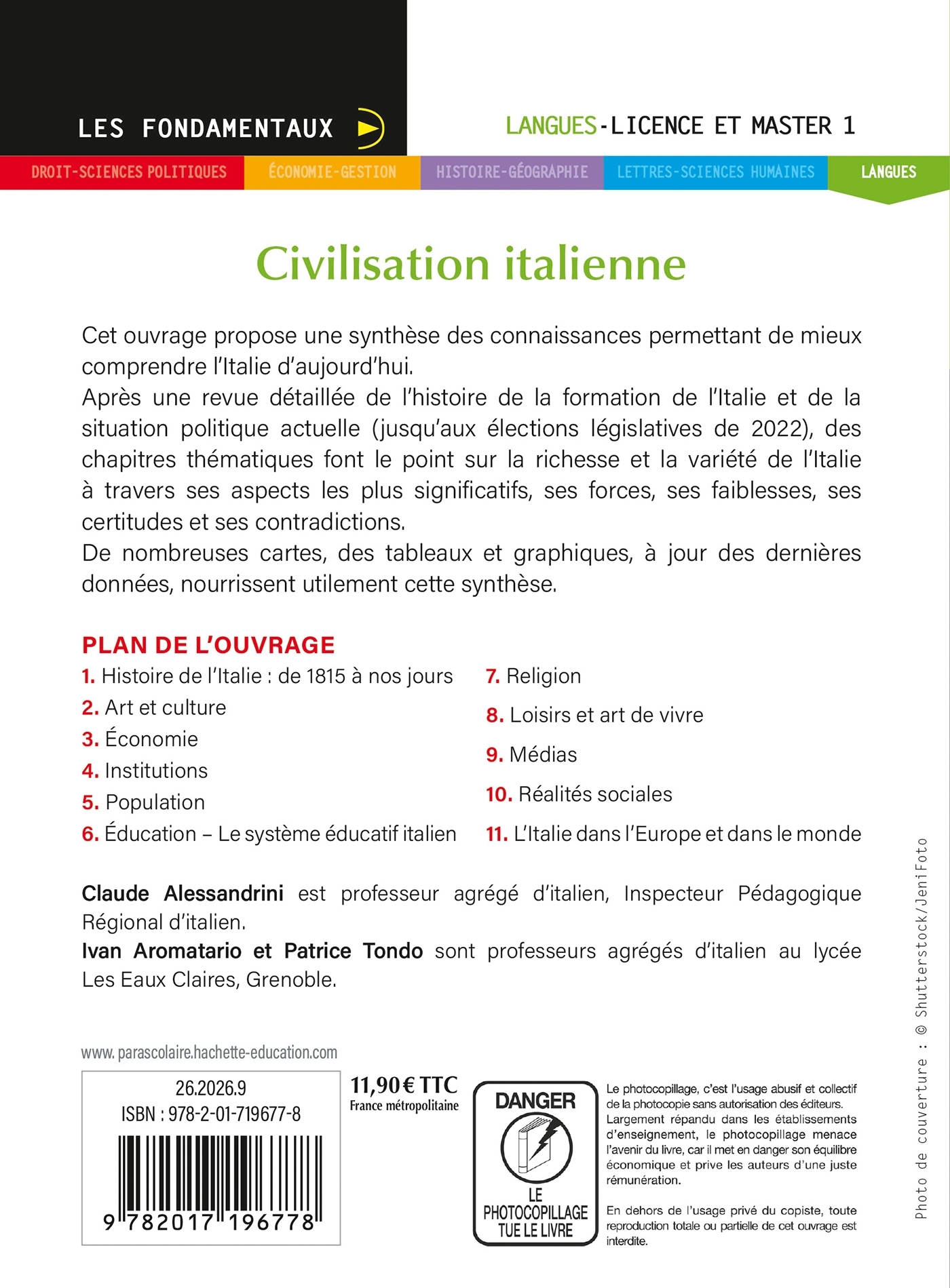 Les Fondamentaux - Civilisation italienne - Claude Alessandrini - HACHETTE EDUC