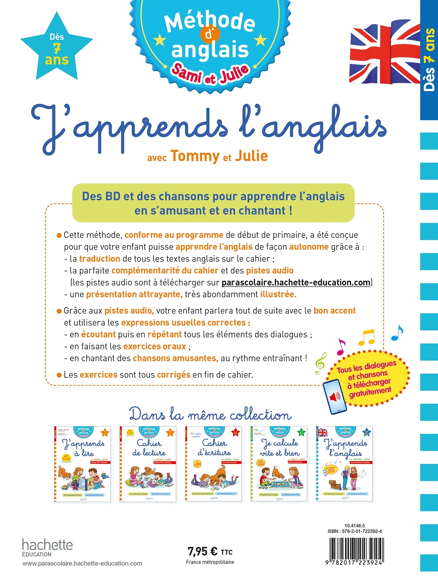 J'apprends l'anglais avec Tommy et Julie Dès 7 ans - Sylvain Audino - HACHETTE EDUC