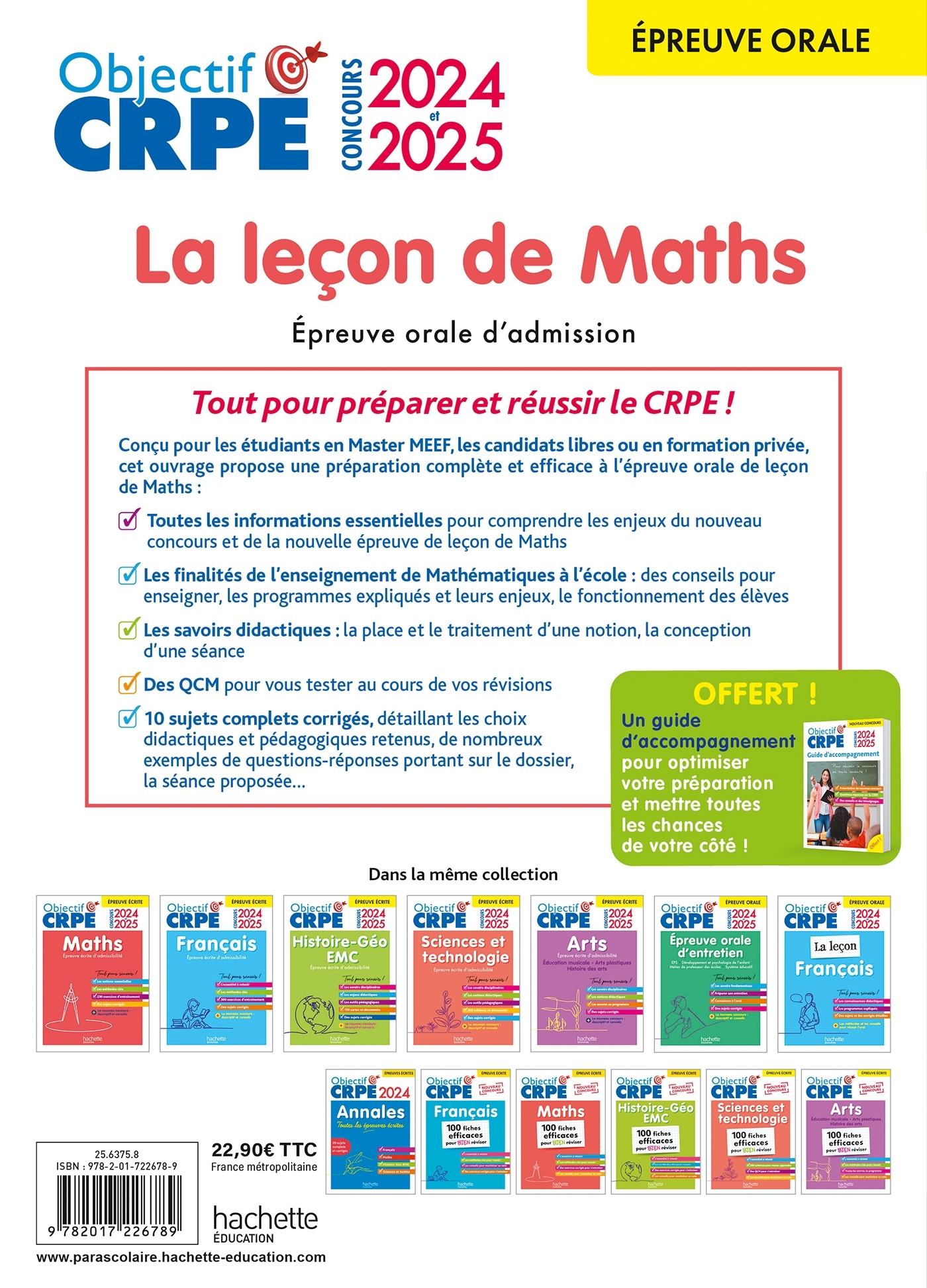 Objectif CRPE 2025 - Maths - La leçon -  épreuve orale d'admission - Érik Kermorvant - HACHETTE EDUC