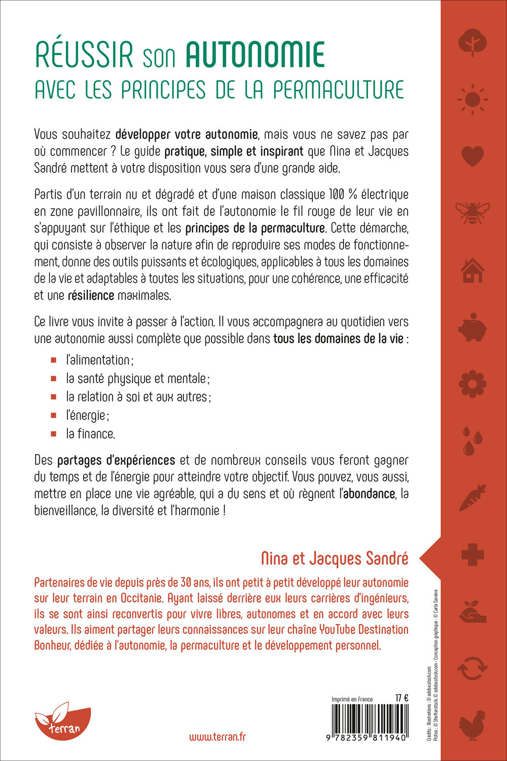 Réussir son autonomie avec les principes de la permaculture - Alimentation, santé, énergie, finance, relations… - Nina Sandré - DE TERRAN