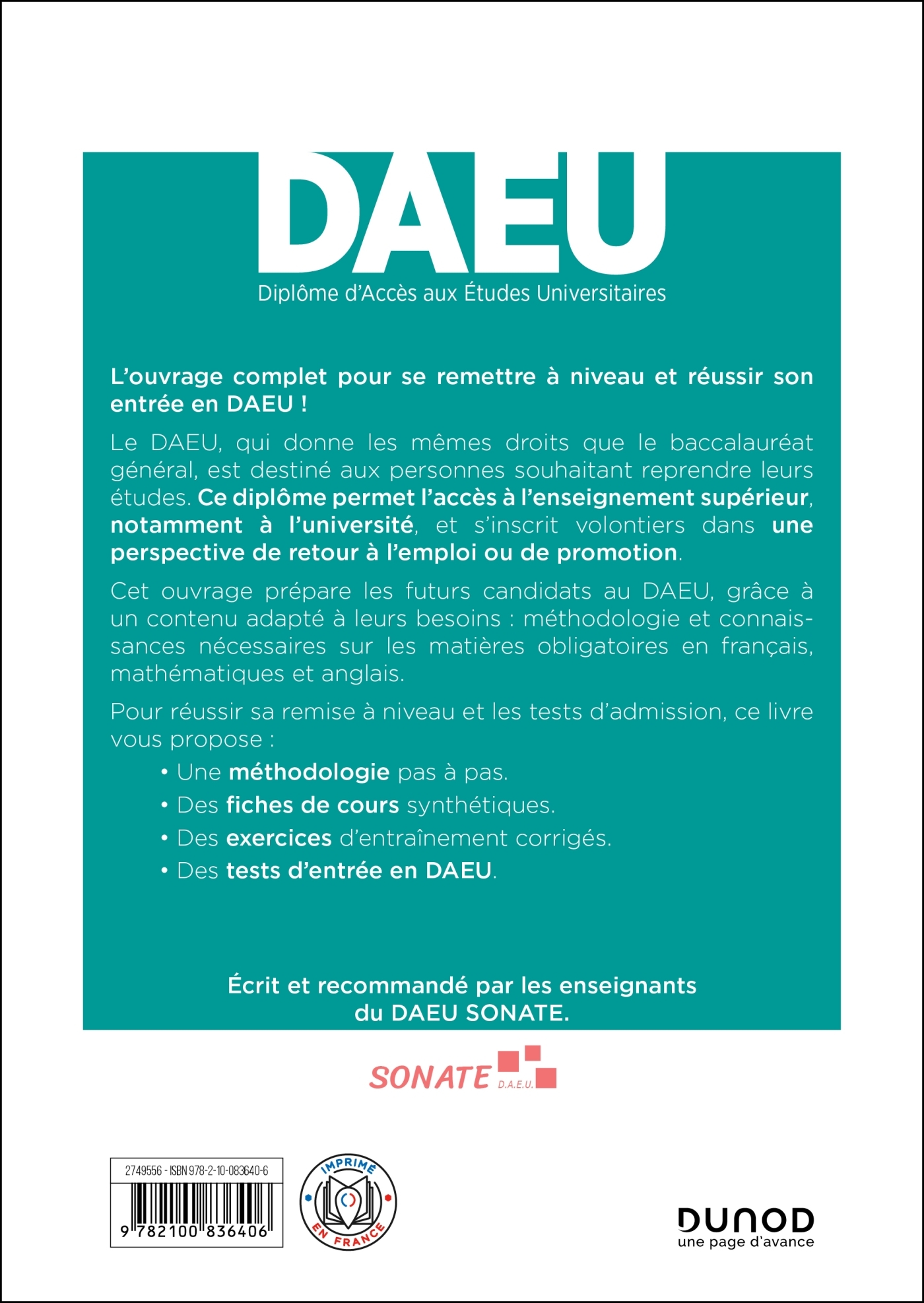 DAEU - Pré-requis Options A et B - Français, Anglais, Maths - Isabelle Balzanetti - DUNOD