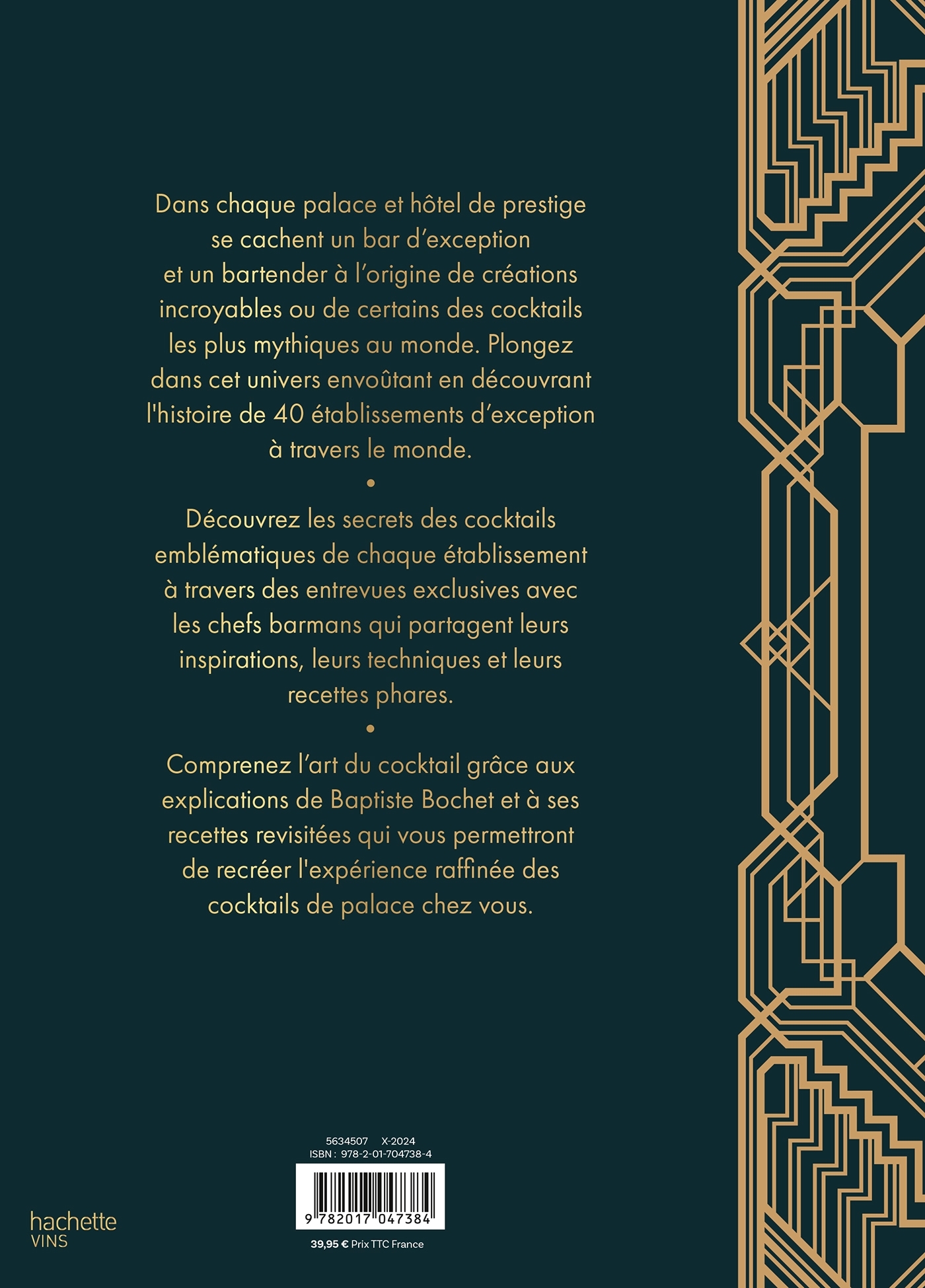 Cocktails de palaces et d'hôtels de légende  - Fabien Humbert - HACHETTE PRAT