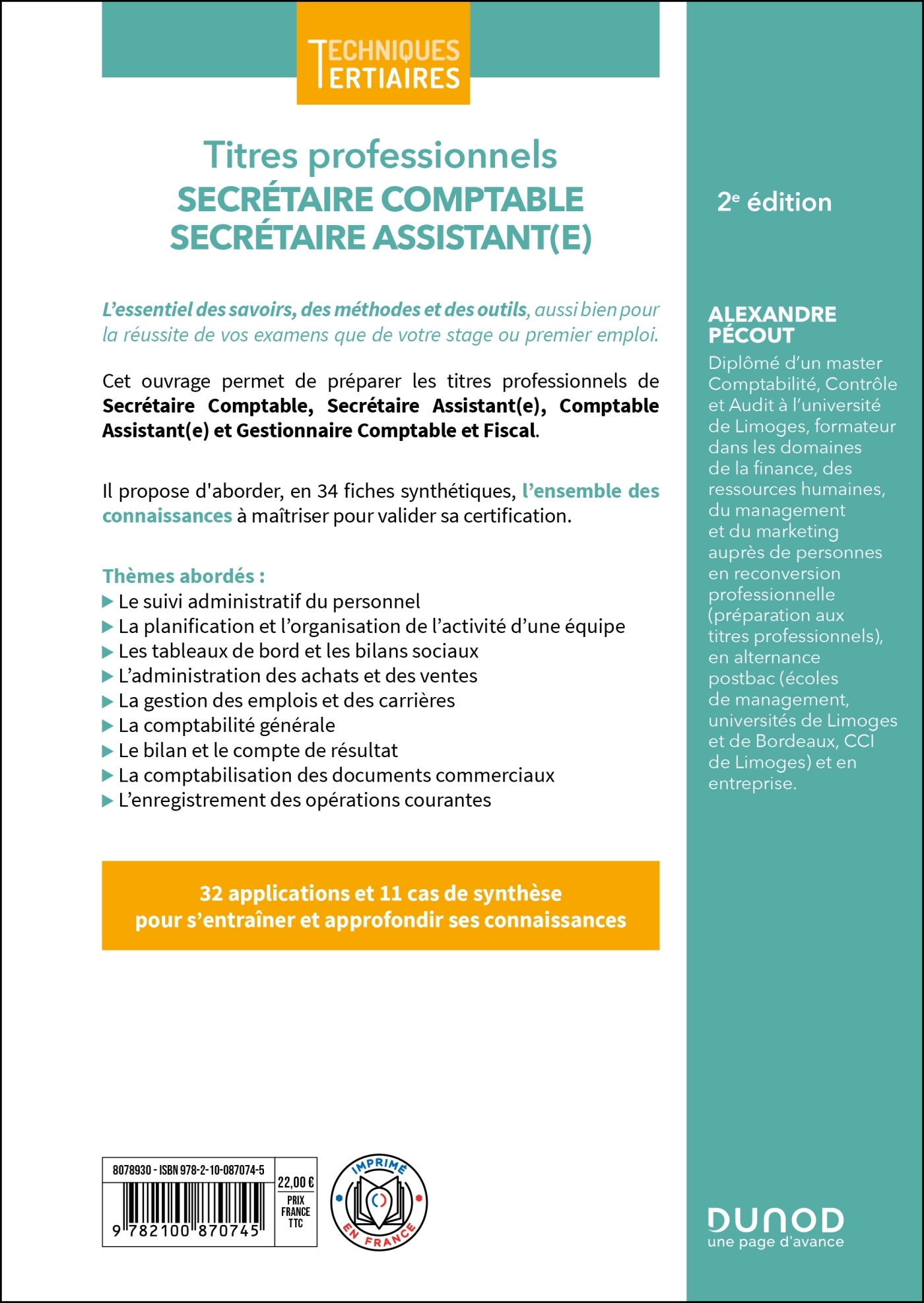 Titres professionnels - Secrétaire Comptable et Secrétaire Assistant(e) - 2e éd. - Alexandre Pécout - DUNOD