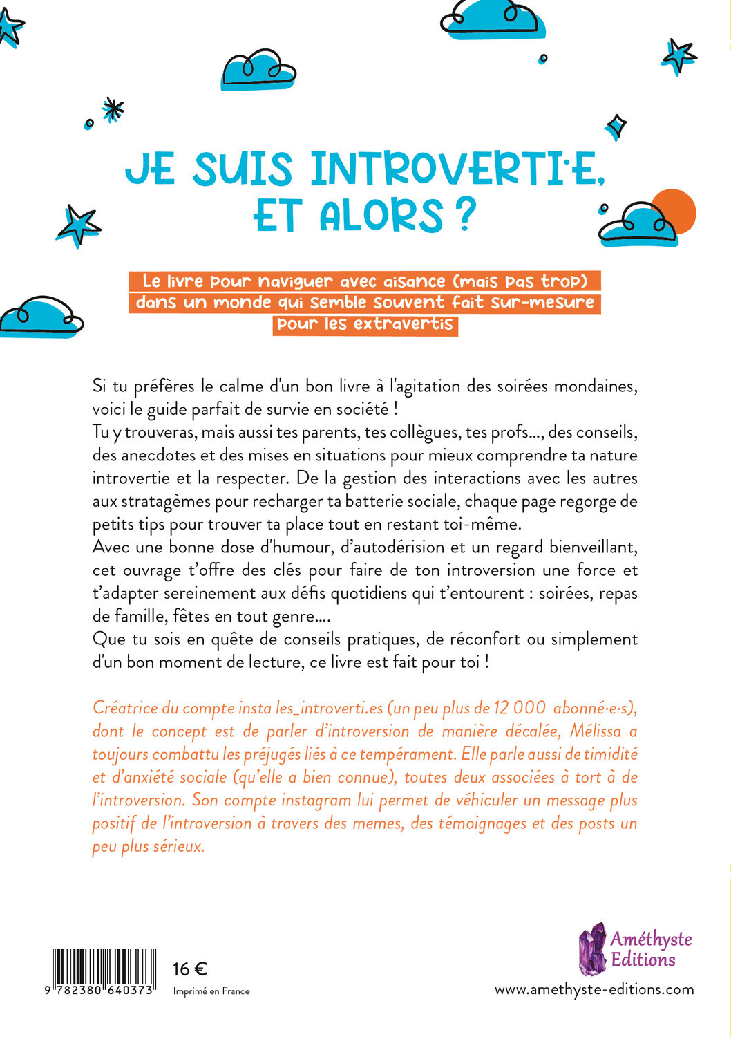 Je suis introvertie, et alors ? Guide de survie en société - Mélissa Manacorda - AMETHYSTE ED