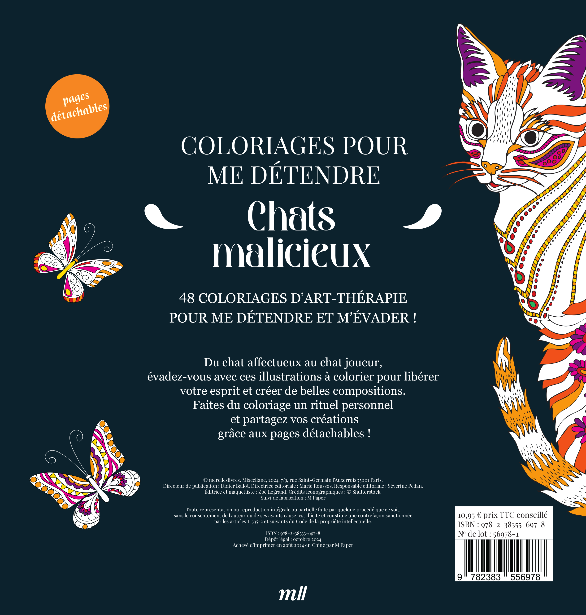 Chats malicieux - Coloriages pour me détendre -  Collectif - MERCILESLIVRES