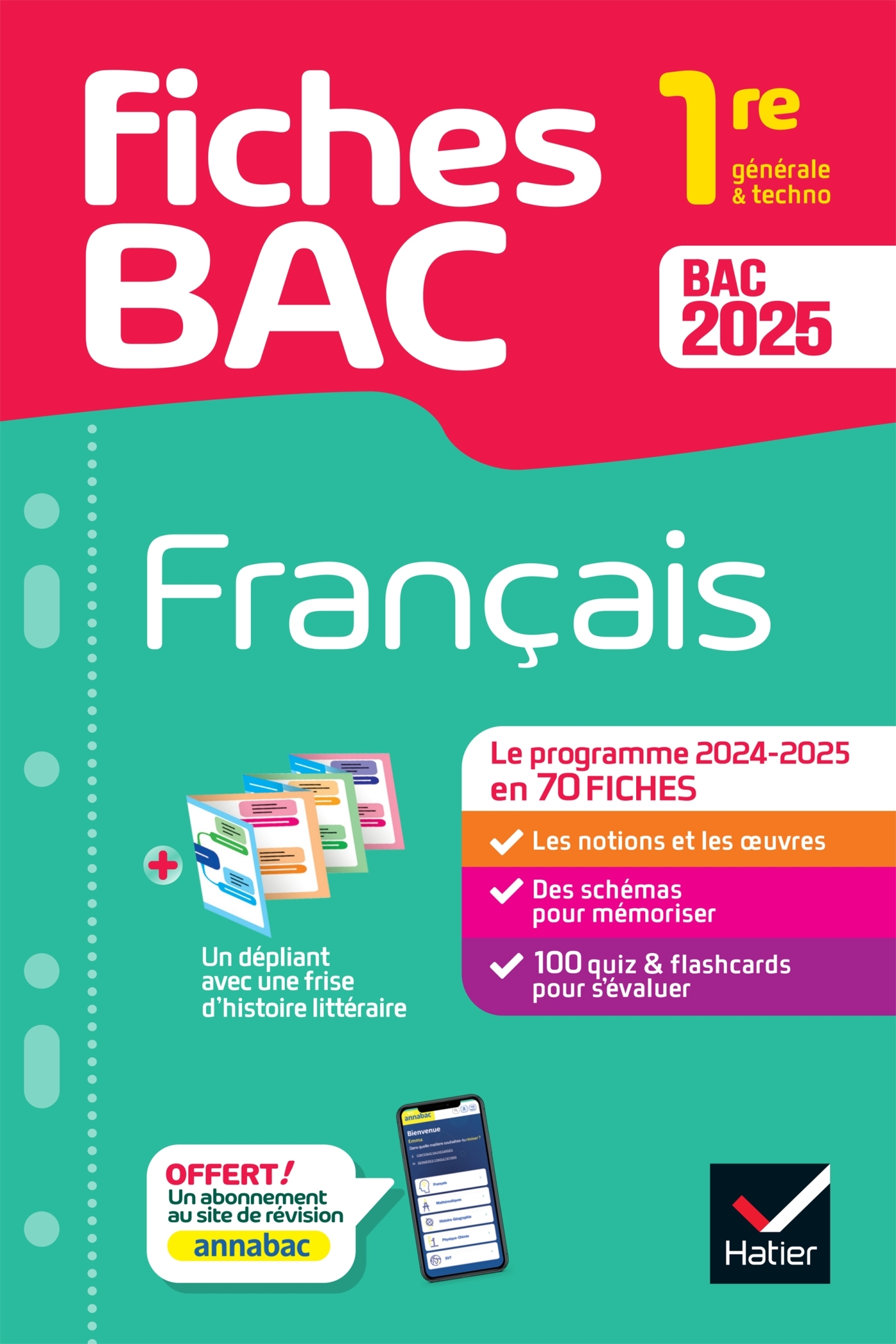 Fiches bac - Français 1re générale & techno Bac 2025 - Hélène Bernard - HATIER