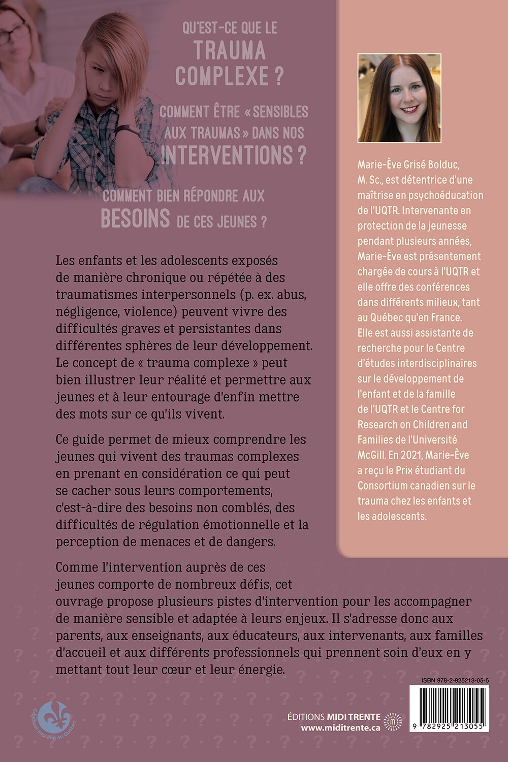 Le Trauma complexe chez l'enfant et l'adolescent - 10 questions sur... - MARIE EVE GRISÉ BOLDUC - MIDI TRENTE