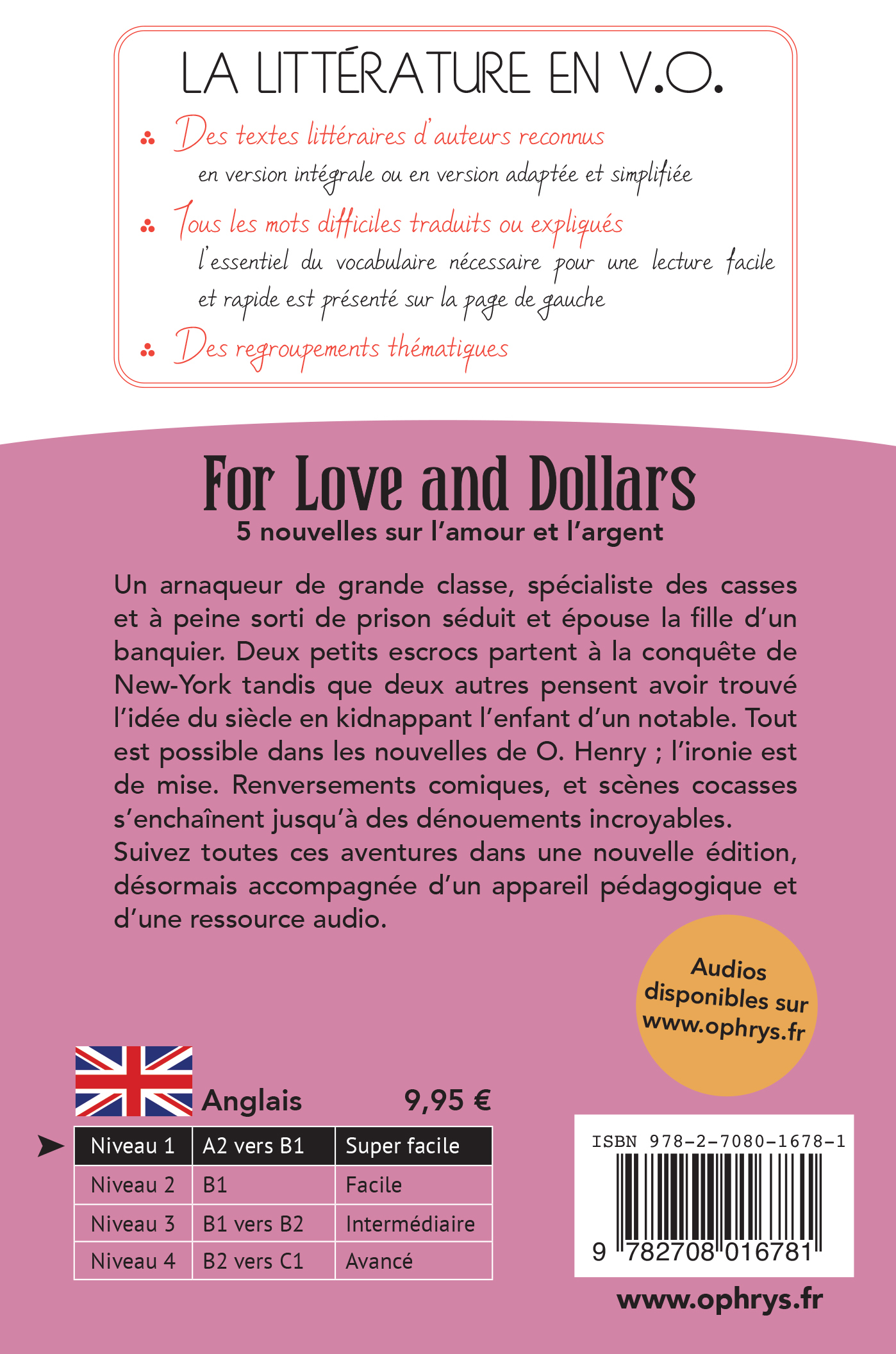 Histoires faciles à lire - For Love and Dollars - Anglais - Sylvie Persec - OPHRYS