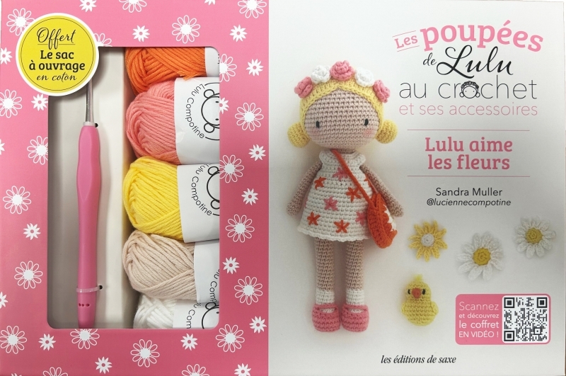 Coffret Poupée de Lulu au crochet et ses accessoires - Lucienne Compotine - DE SAXE