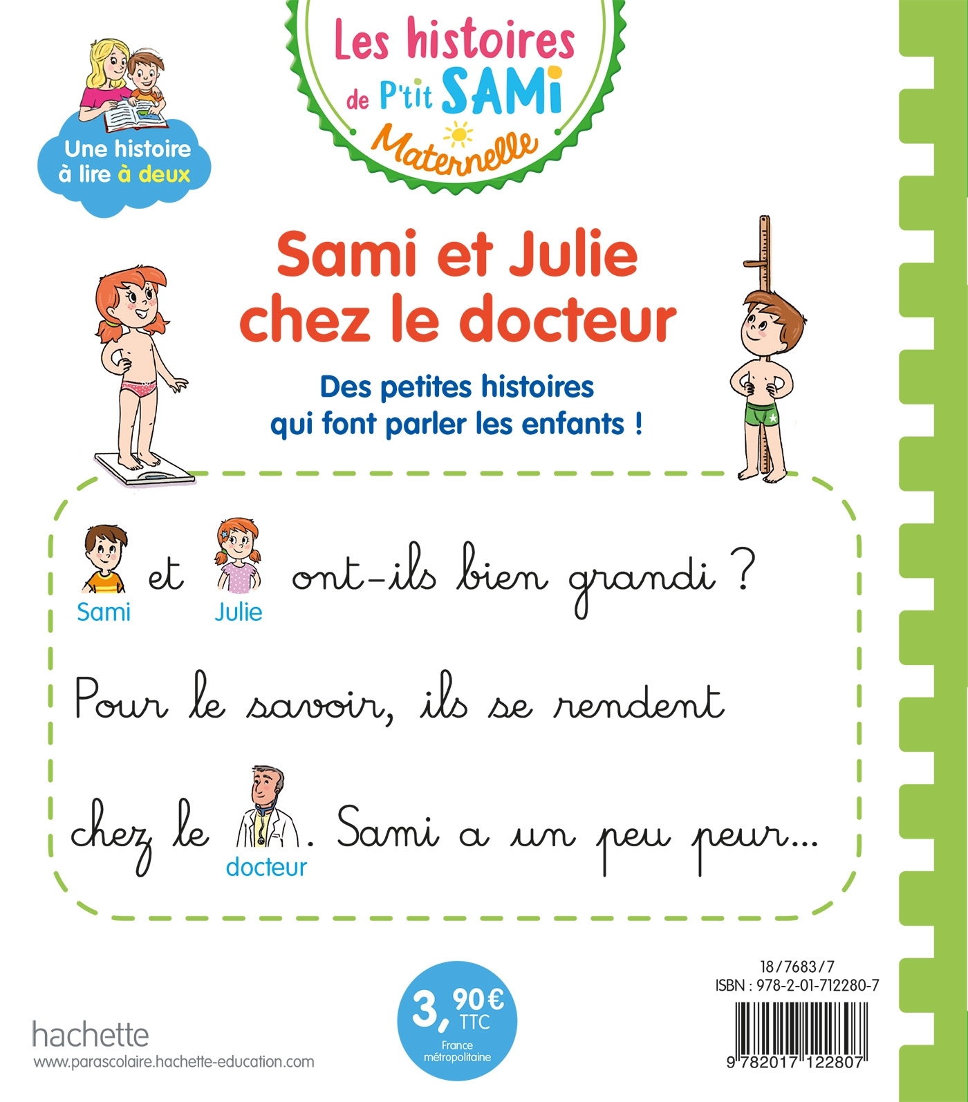 Les histoires de P'tit Sami Maternelle (3-5 ans) : Sami et Julie chez le docteur - Angela Portella - HACHETTE EDUC