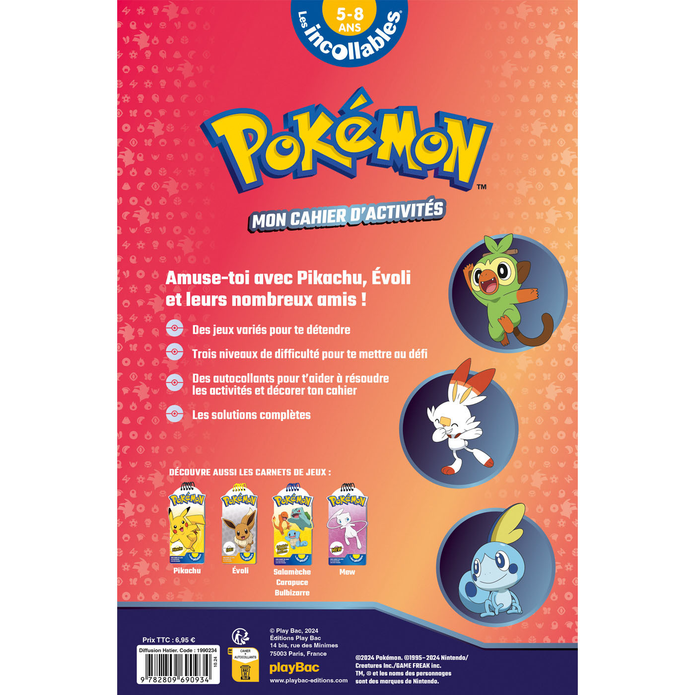 Pokémon - Mon cahier d'activités -  Playbac Éditions - PLAY BAC