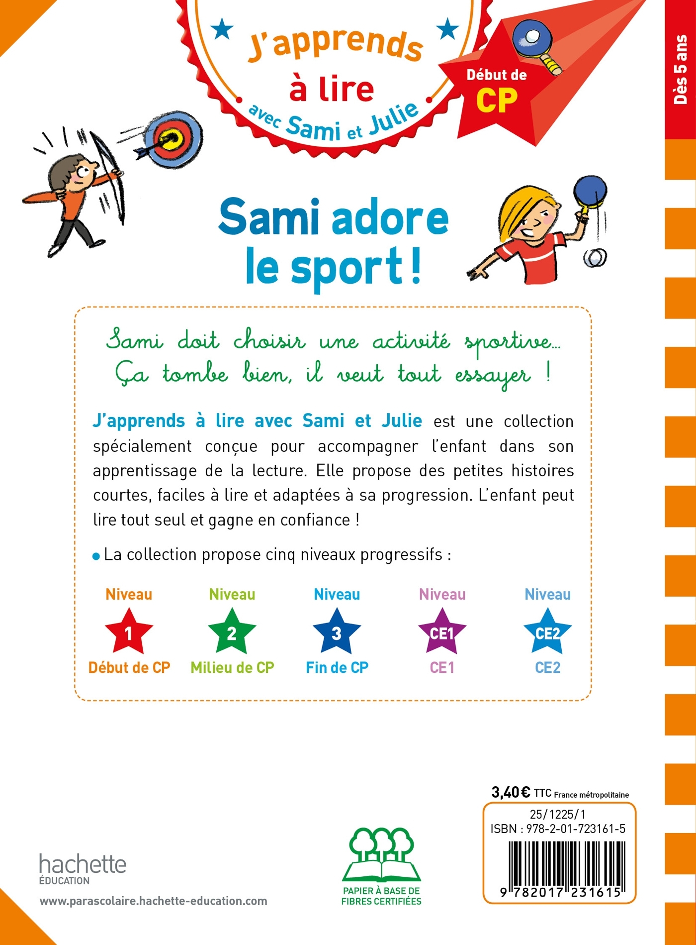 Sami et Julie CP niveau 1  Sami adore le sport - Thérèse Bonté - HACHETTE EDUC