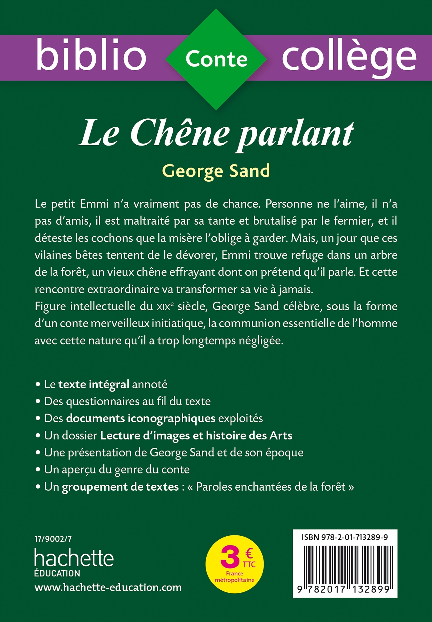 Bibliocollège - Le chêne parlant, George Sand - George Sand - HACHETTE EDUC