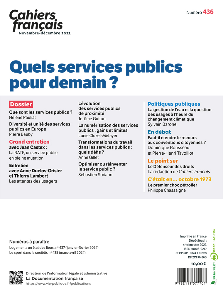 Quels services publics pour demain ? -  La documentation française - DOC FRANCAISE